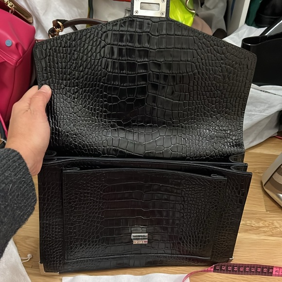 The Kooples Emily Croc Embossed Leather Bag - Picture 5 of 7